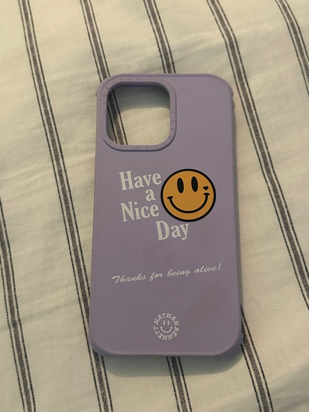 Lilac "Have a Nice Day" iPhone 14 Pro Max Case
